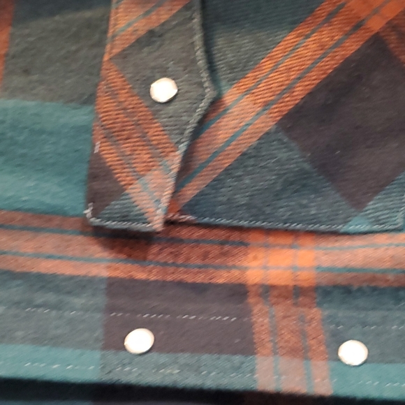 Vintage Saddle King Western Pearl Snap Plaid Cowboy Cotton Shirt Medium - Picture 5 of 16